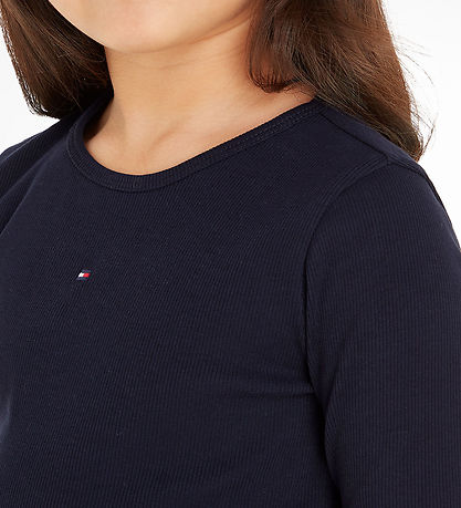 Tommy Hilfiger Bluse - Essential Rib - Desert Himmel