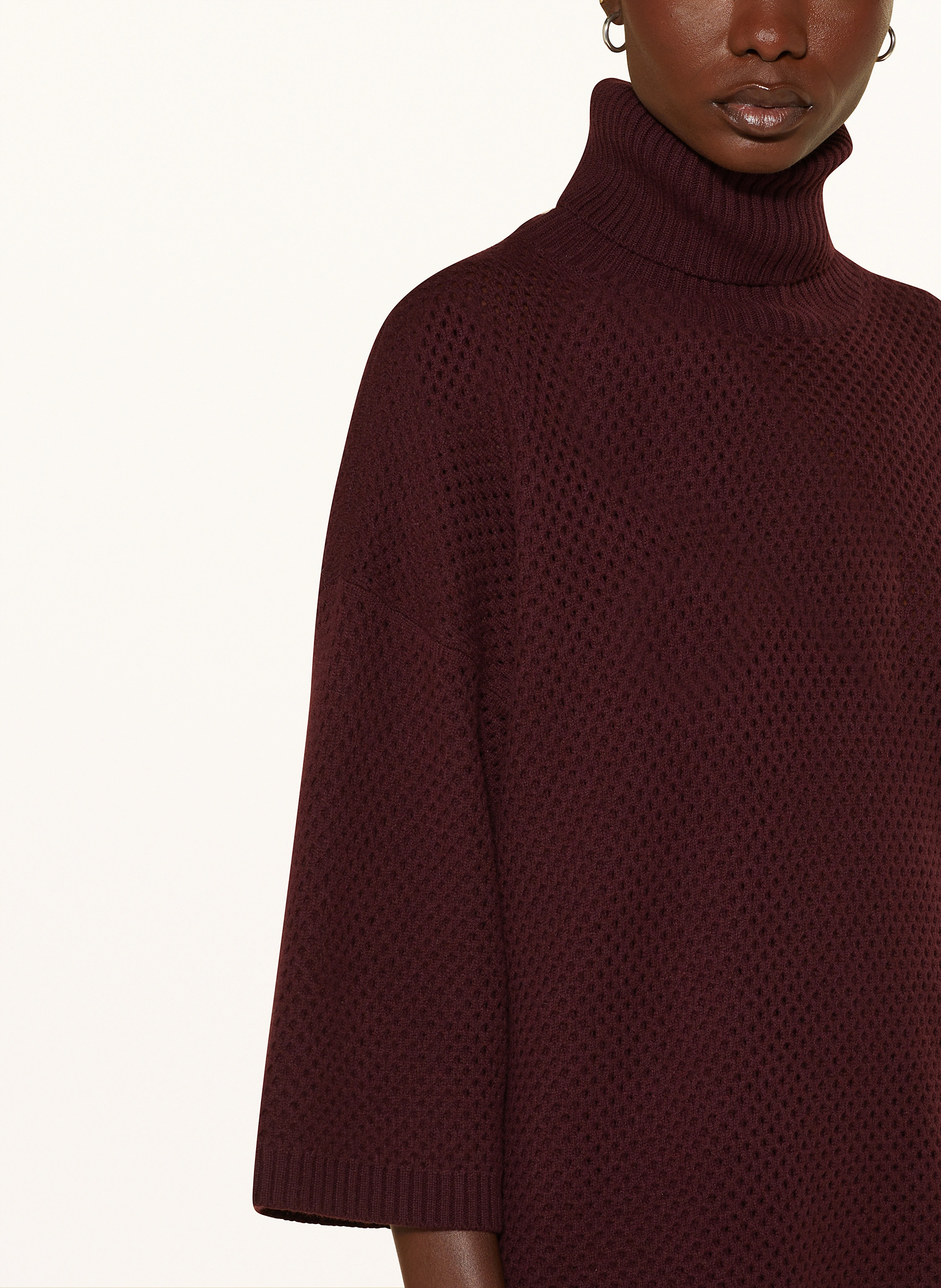 FABIANA FILIPPI Rollkragenpullover mit 3/4-Arm und Schmucksteinen