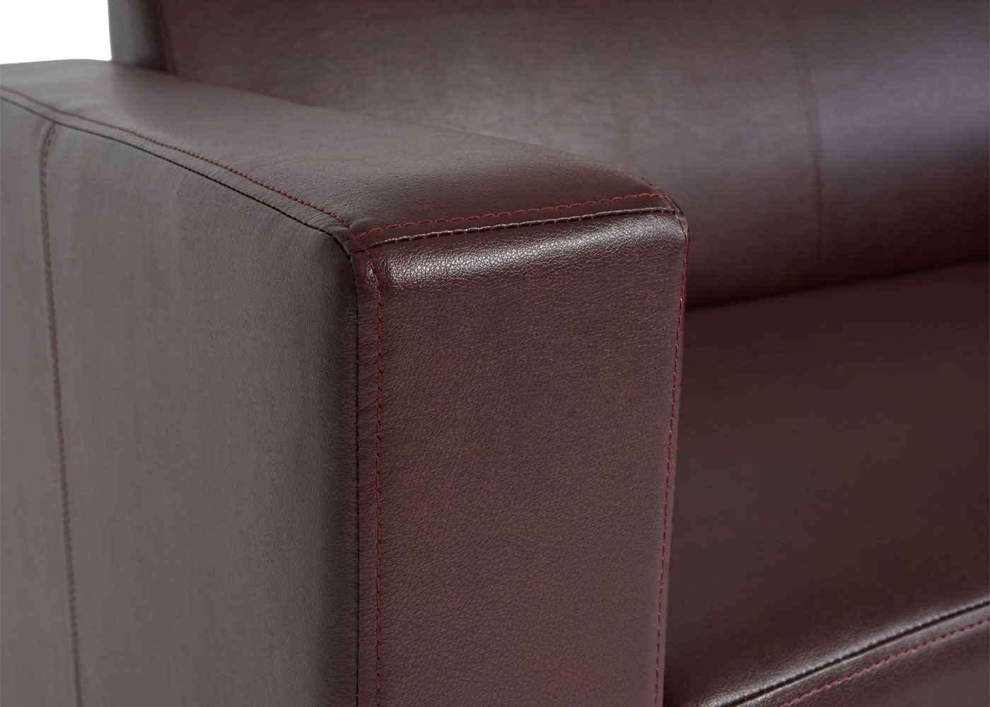 2er Sofa Couch Moncalieri Loungesofa Kunstleder ~ rot-braun