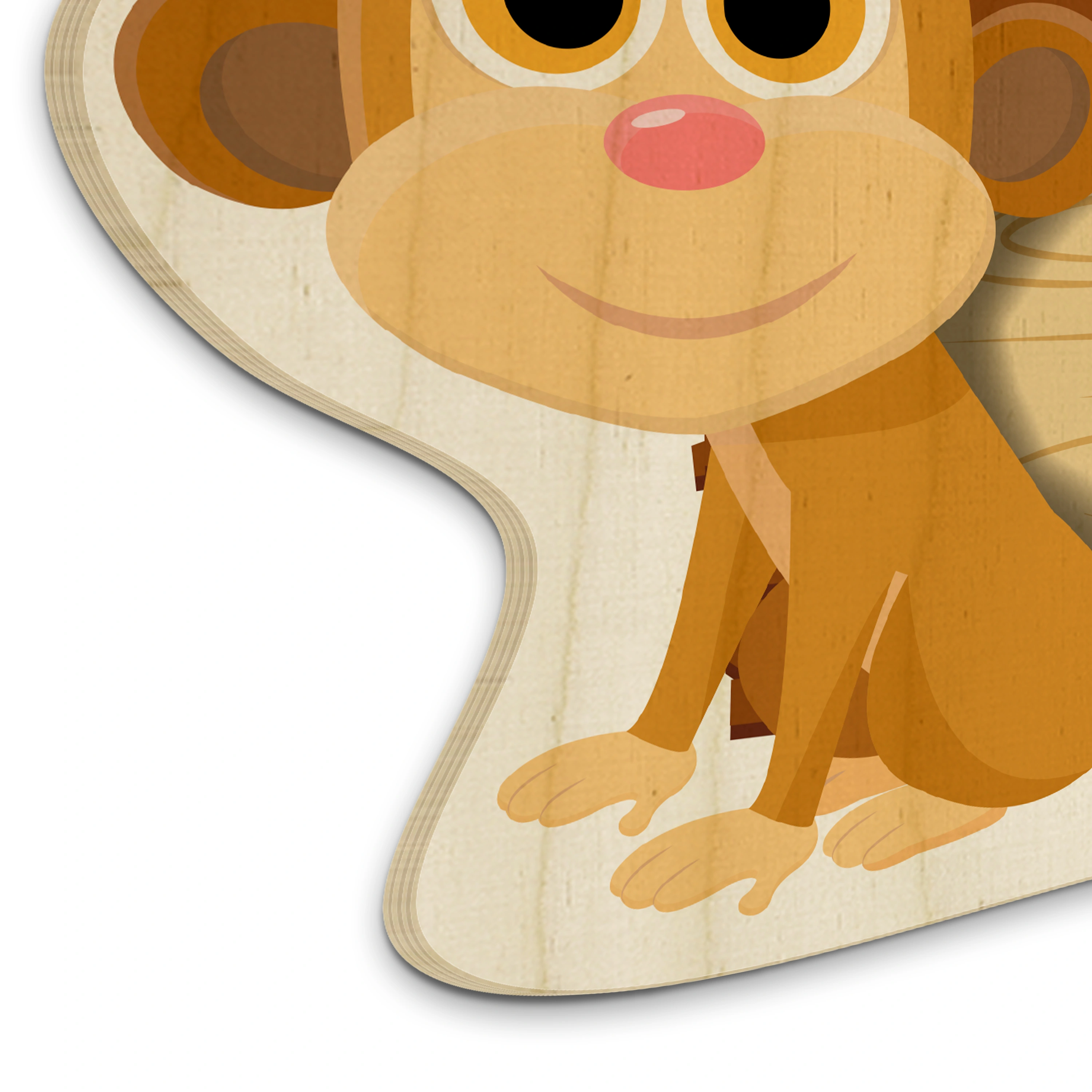 Personalisiertes Holz-Türschild mit Namen (Motiv: Affe)