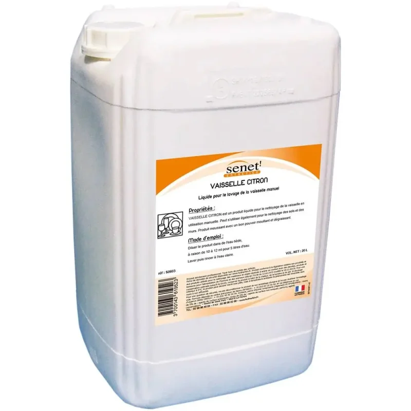 SENET - Liquide vaisselle mains - Citron naturel - 20L
