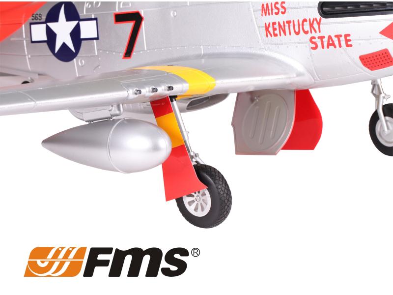 FMS Warbird P-51D Mustang Red Tail 1700 mm PNP P-51D Mustang Warbird mit Einziehfahrwerk und Brushless Antrieb