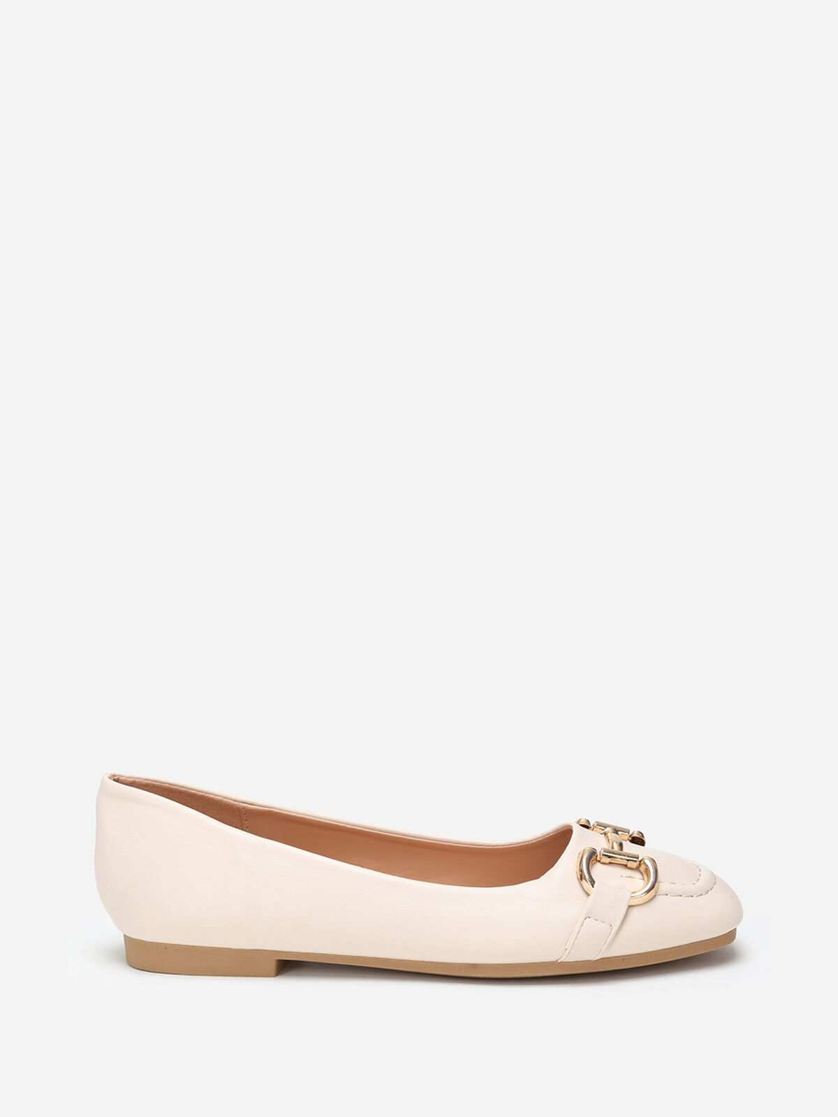 Ballerines à bout carré et mors- Beige