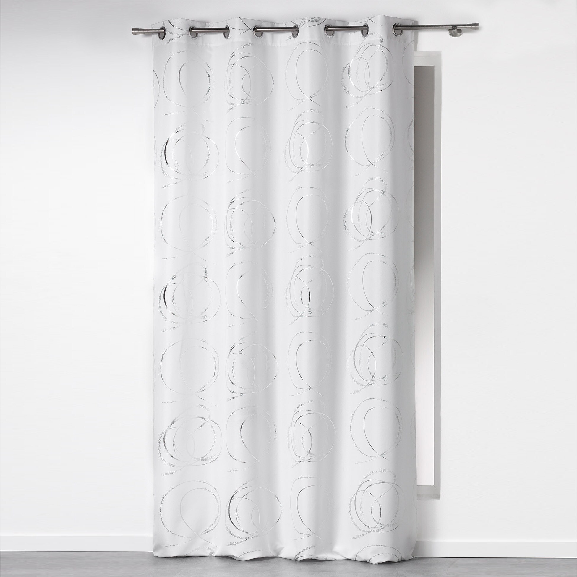 Vorhang 140x260cm weiss/silber