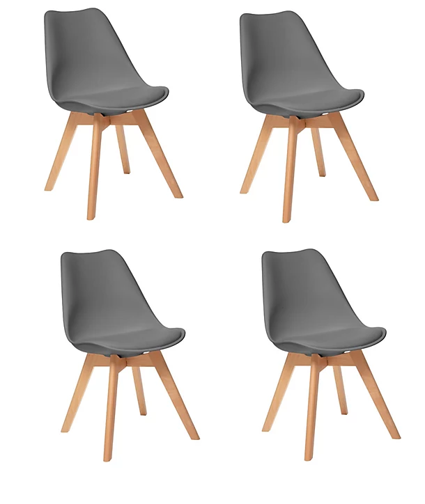 Lot de 4 chaises de table Baya Atmosphera H. 81 cm gris
