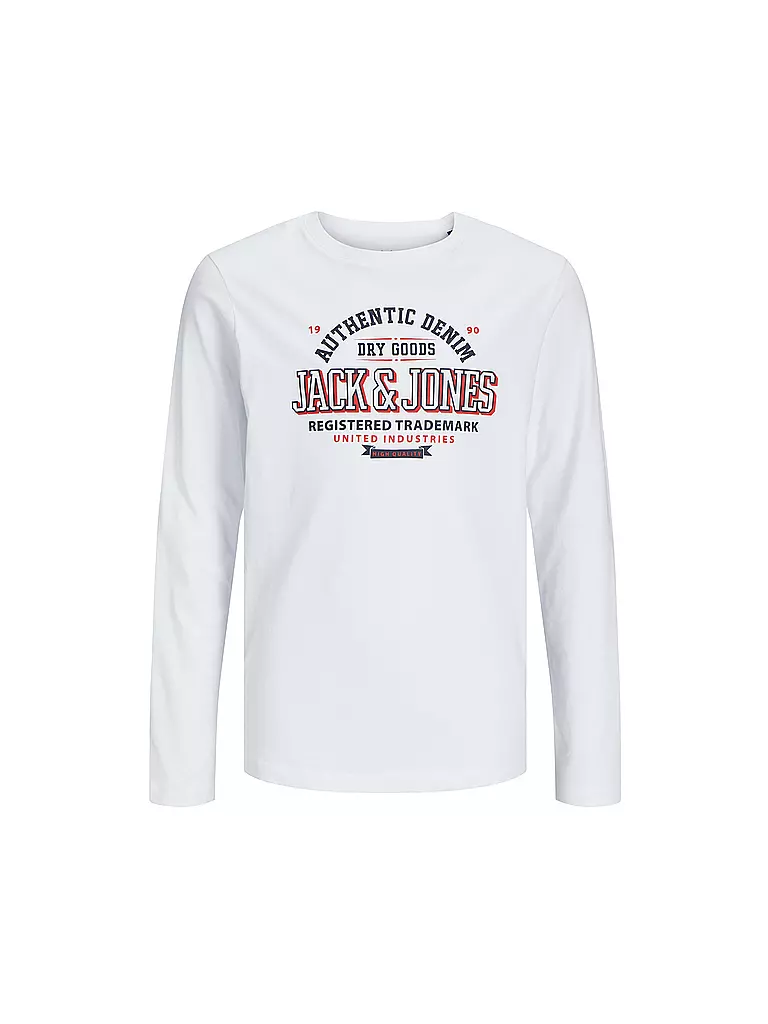 JACK & JONES Jungen Langarmshirt  JJELOGO weiss