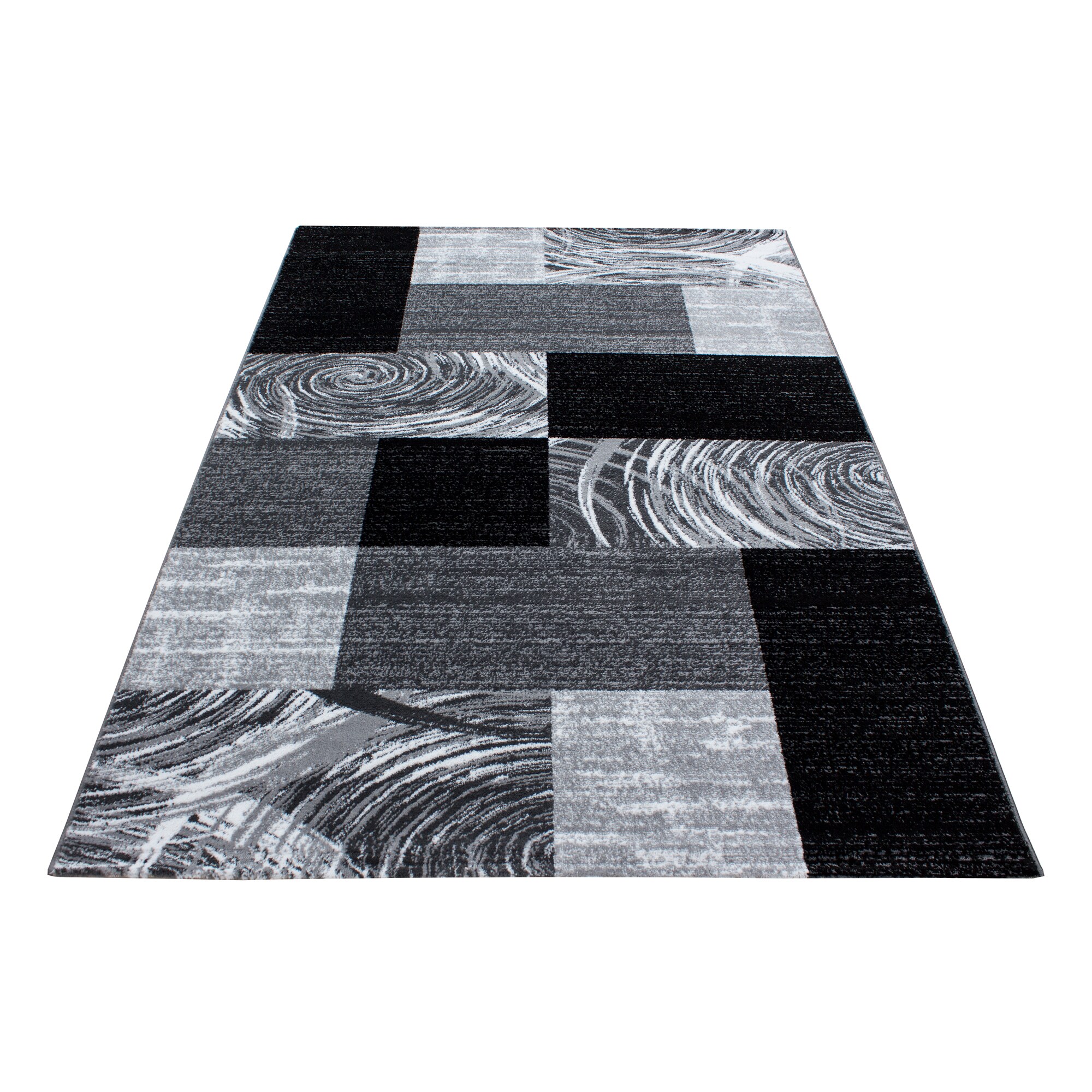 Wunderschöne Teppich modern Designer Wohnzimmer Kariert Muster Braun Schwarz