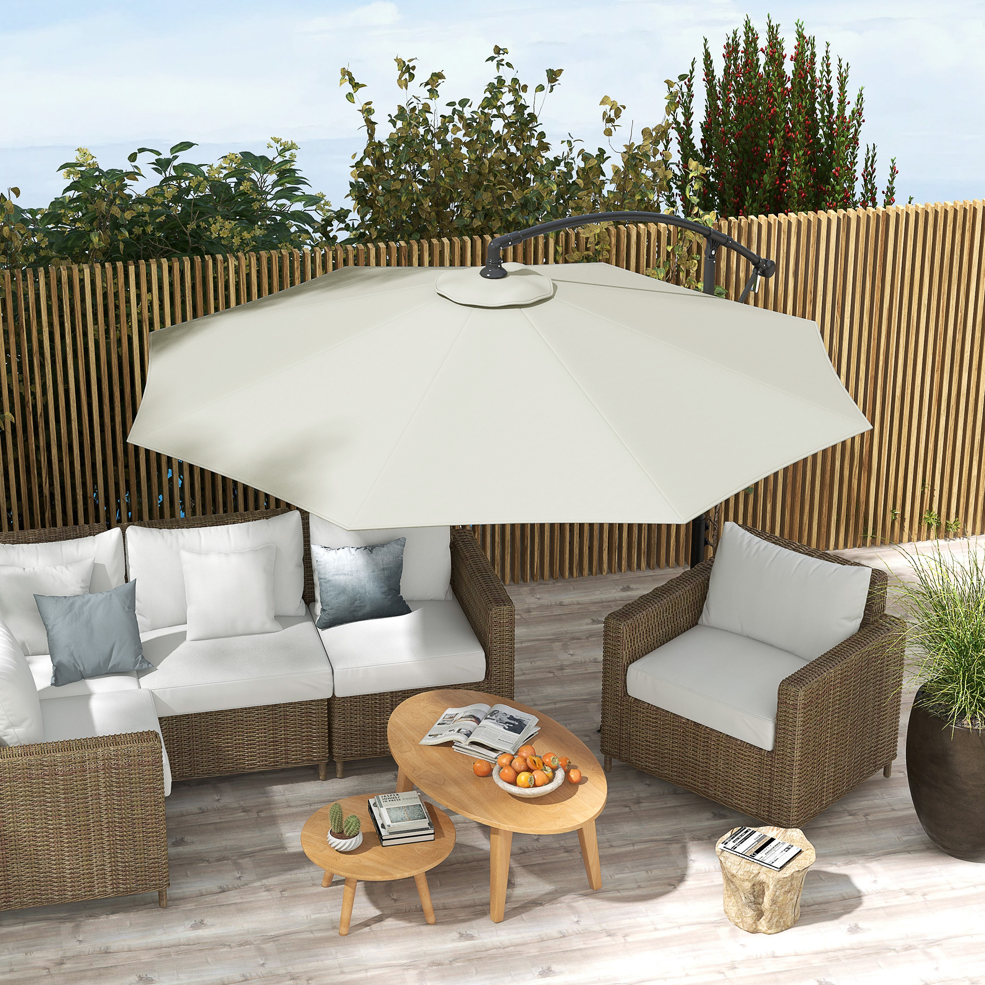 Cobertura de guarda-sol creme Outsunny