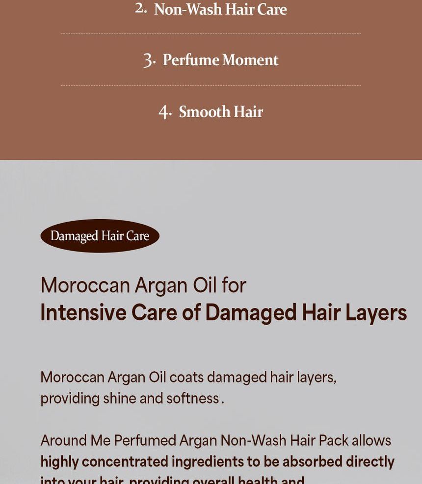 ROUND ME - Geparfumeerde Argan Non-Wash Haarpakking Kernel