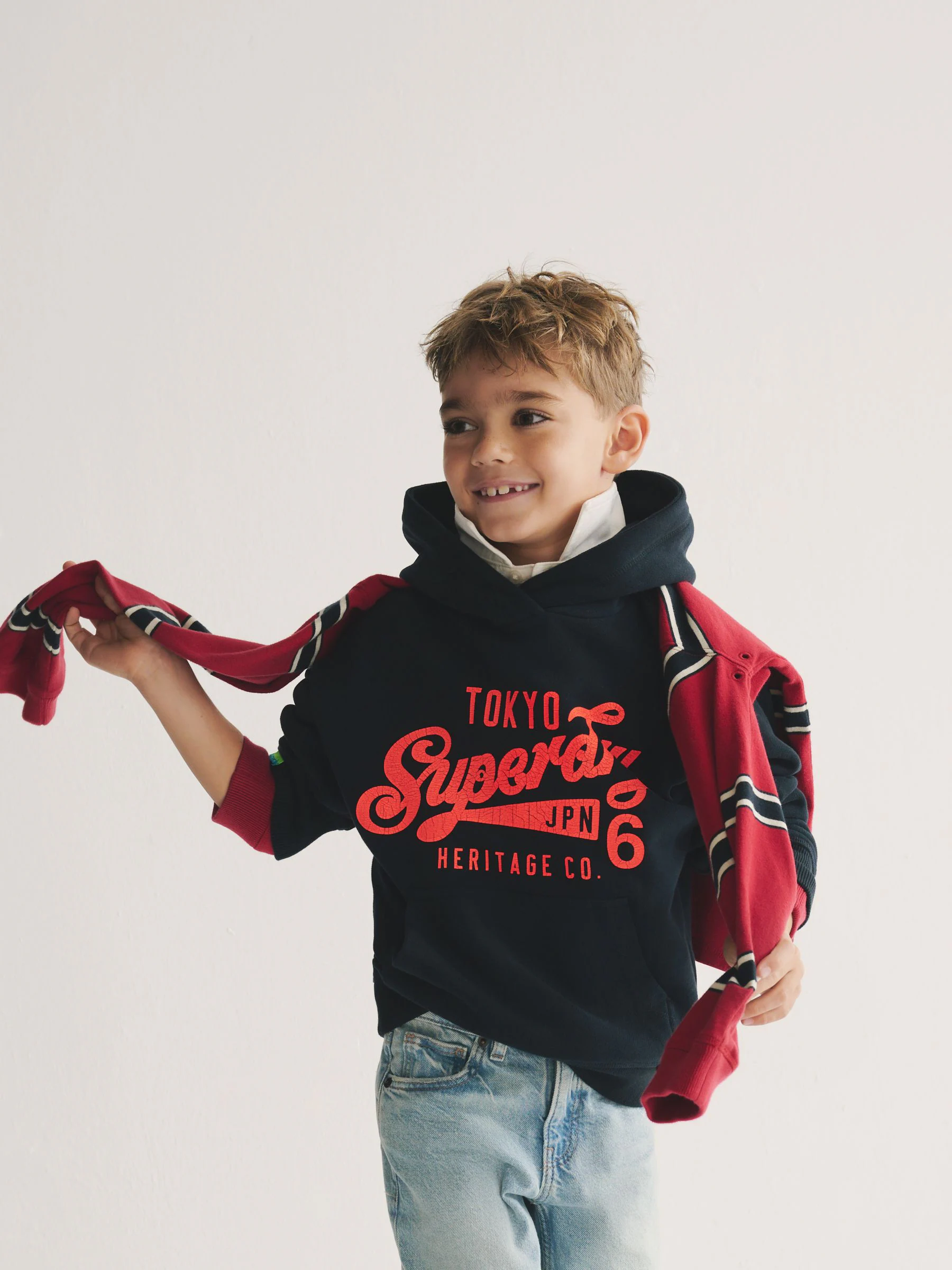 Marineblauw - Superdry hoodie met logo