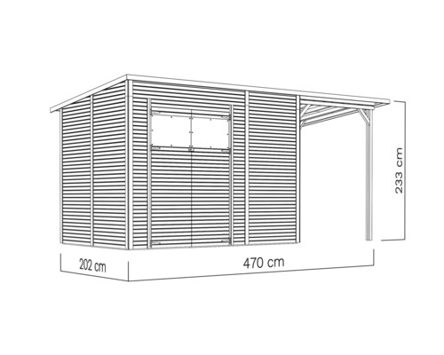 Bertilo Fineline Rhombus Profile Modern 4 Plus Tuinhuis incl. lessenaarsdak 501 x 231 cm Naturel