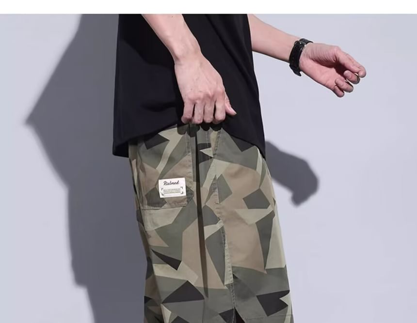 jaywoon - Camouflage shorts met trekkoordtaille