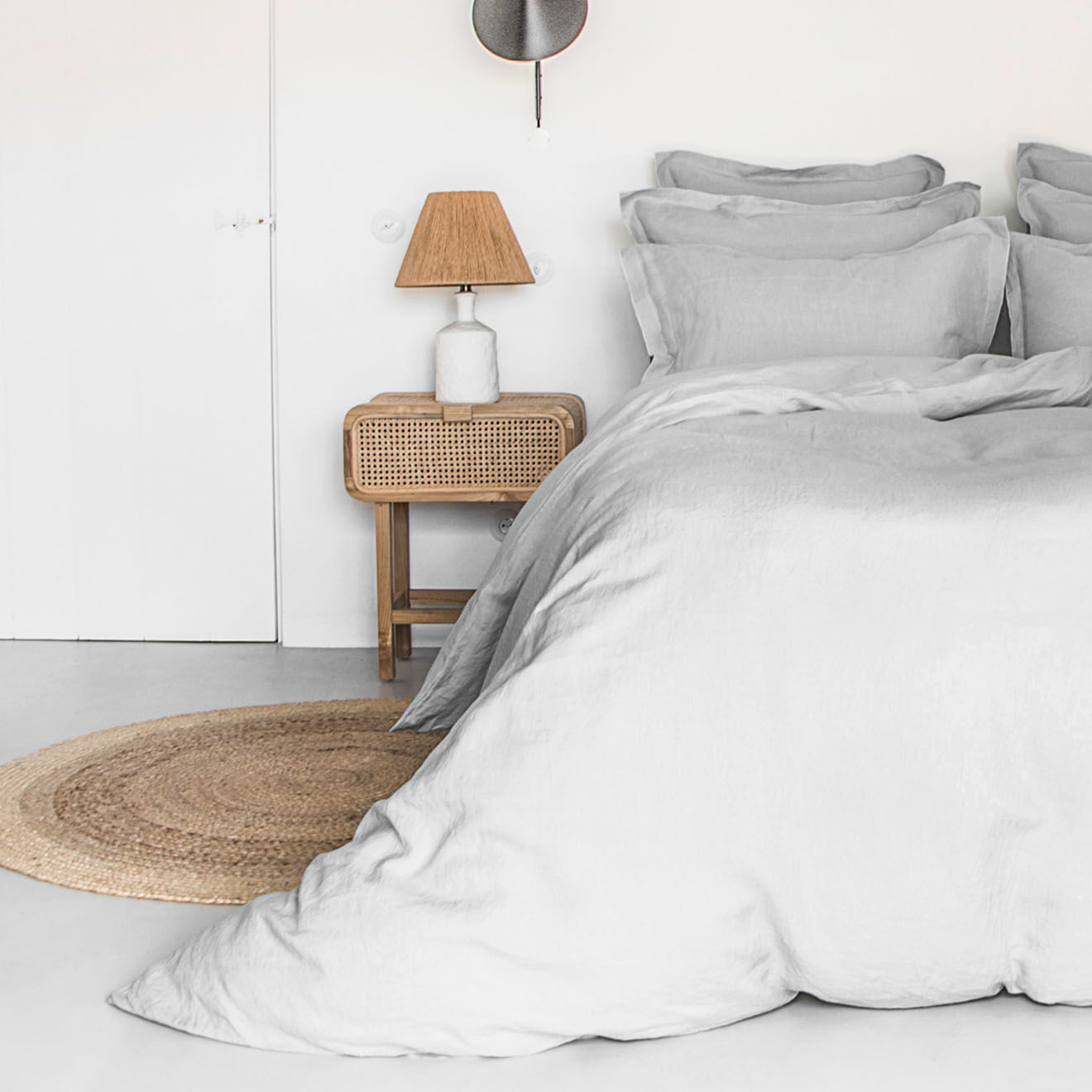 Febronie Home Housse de couette 100% Lin Hortense gris perle