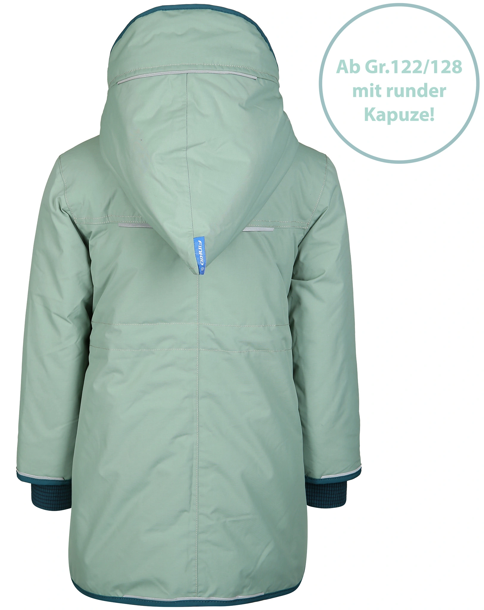 Wintermantel MILLA mit Zipfelkapuze in green/deep teal