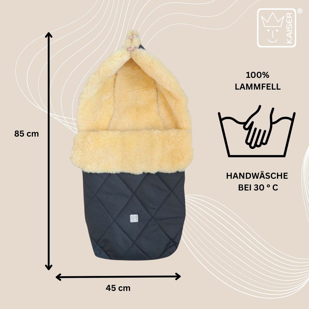 KaiserKaiser   COOSY Lammfell Kinderwagen Fusssack anthracite