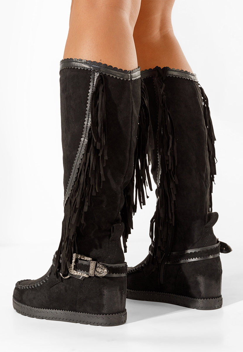 Bottes compensée femme noires Aguera