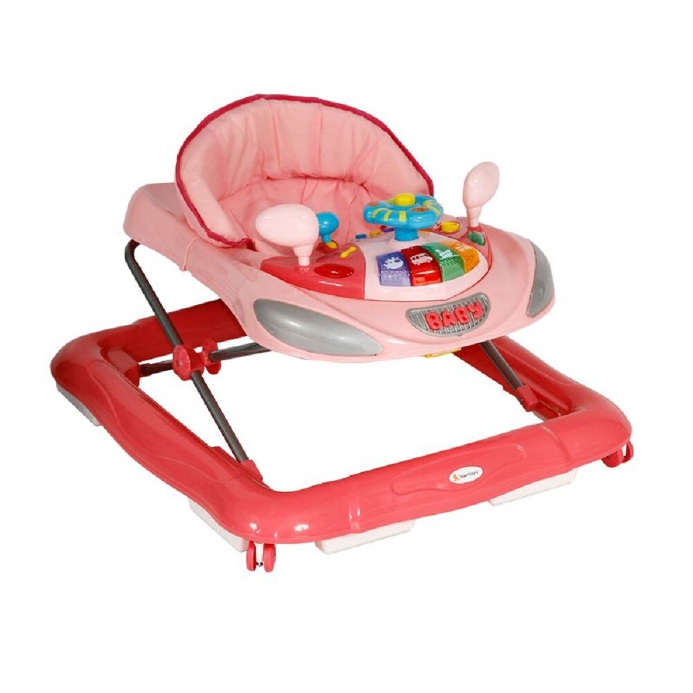 Bertoni Lauflernhilfe W1224CE, höhenverstellbar Musik Licht 2 schwenkbare Rollen pink