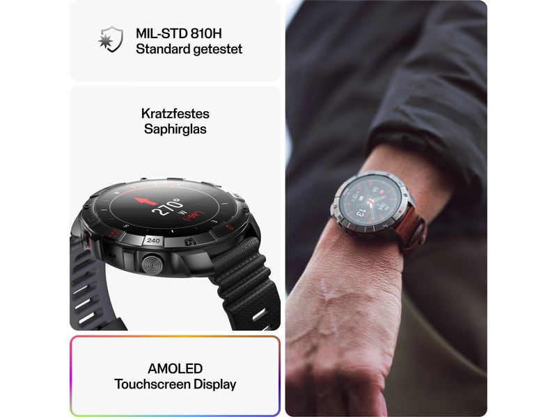 POLAR GPS-Sportuhr Grit X2 PRO Titan Braun Sportuhr mit optischer Pulsmessung und Smartwatch-Navigation