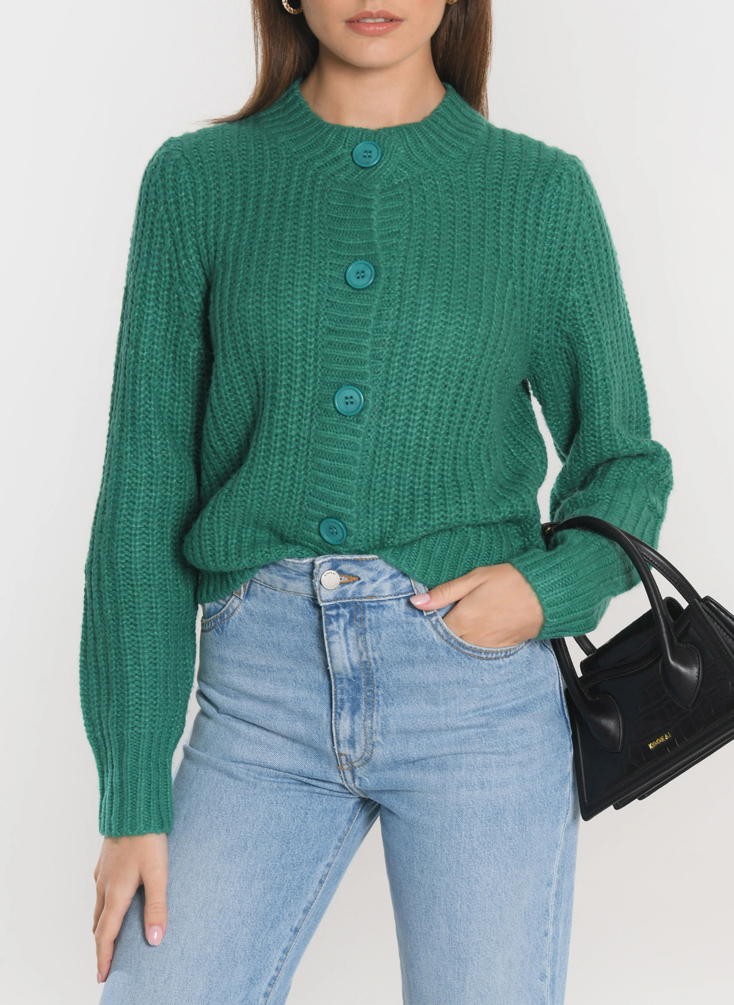 LANA - Gilet en maille | Vert