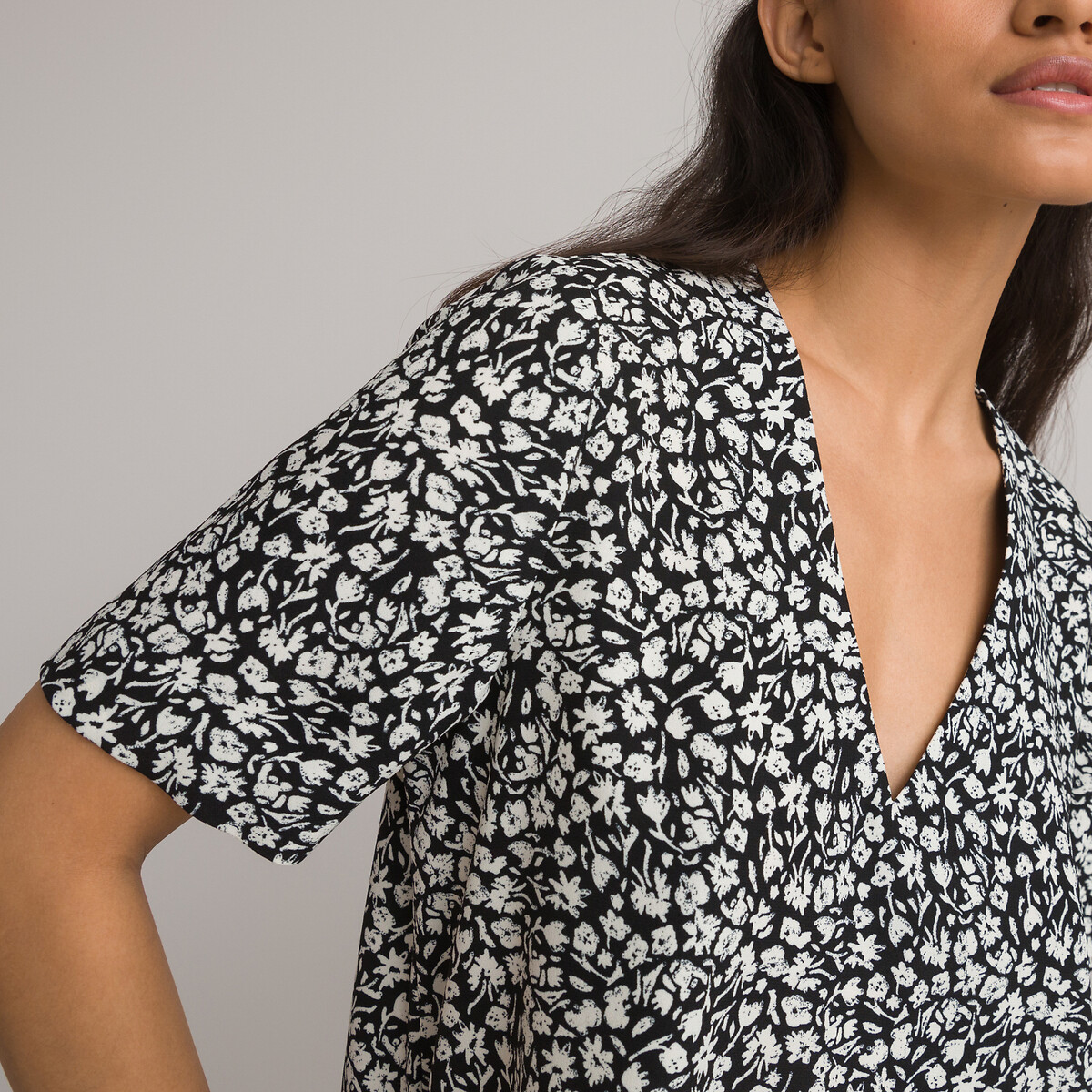 COLEÇÕES LA REDOUTE<br>Vestido curto e evasê com estampa floral
