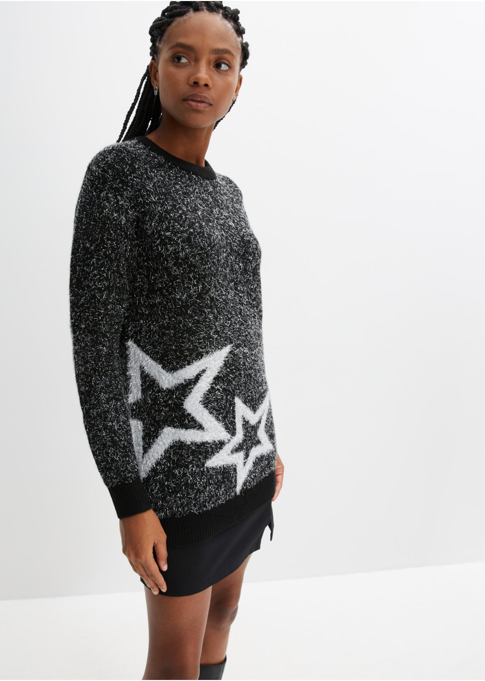 Pull à paillettes avec motifs étoiles