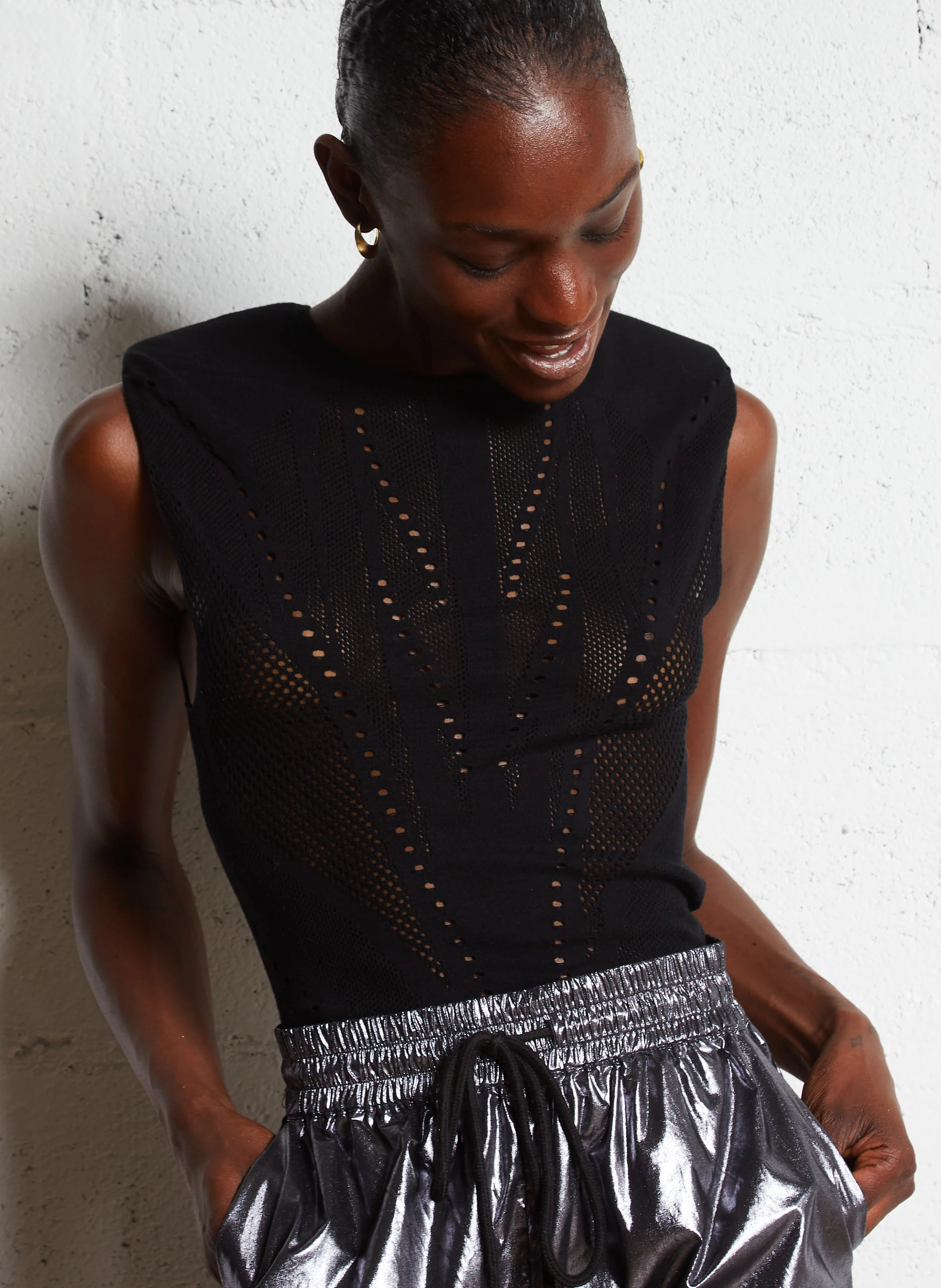 BODHI - Pull col rond en maille | Noir