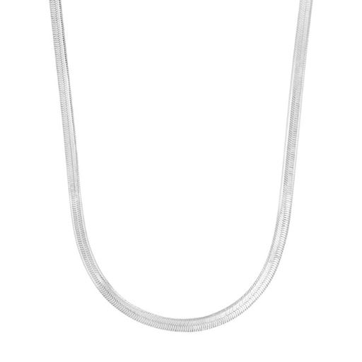 Nordahl Flat Halskæde, Sølv, 45 5 cm