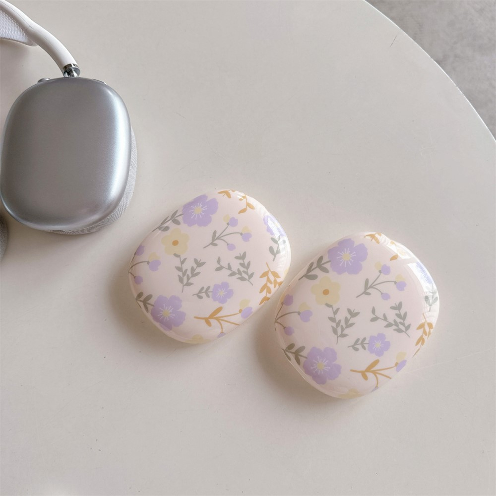 AirPods Max Gummi Hülle Schutz Abdeckung - Lila (Blumen)