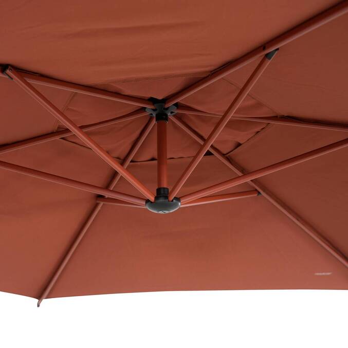 Parasol déporté rond MANOA Acajou