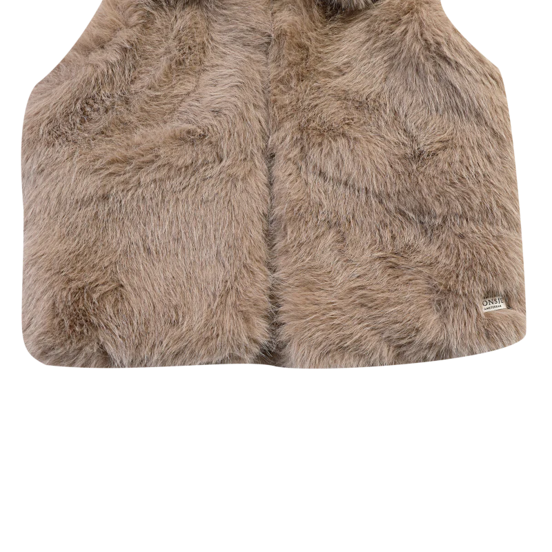 Roswita Gilet | Taupe Teddy
