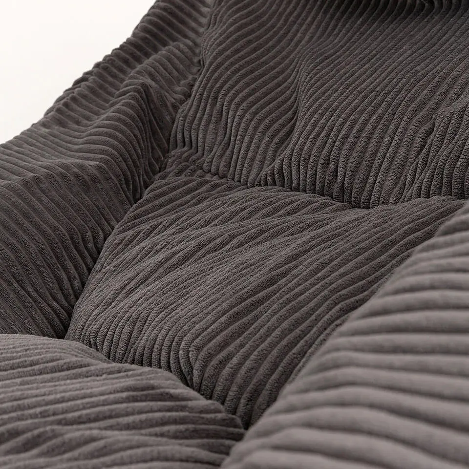 icon Zitzak en XL Poef Morgan - Corduroy Zitzak - Houtskool