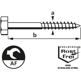 Tire fond - Tête à six pans - Acier inoxydable
