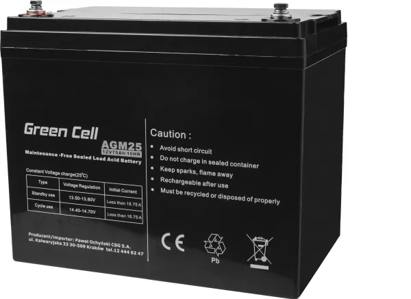Green Cell - UPS-batteri - 1 x batteri - Sealed Lead Acid (SLA) - 75 Ah - sort
