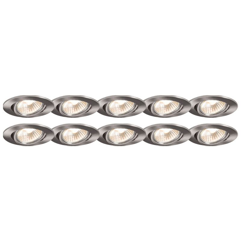 QAZQA Set van 10 inbouwspots kantelbaar aluminium - Cisco