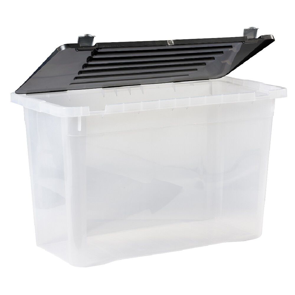Box de rangement en plastique avec fermeture clips 100 L