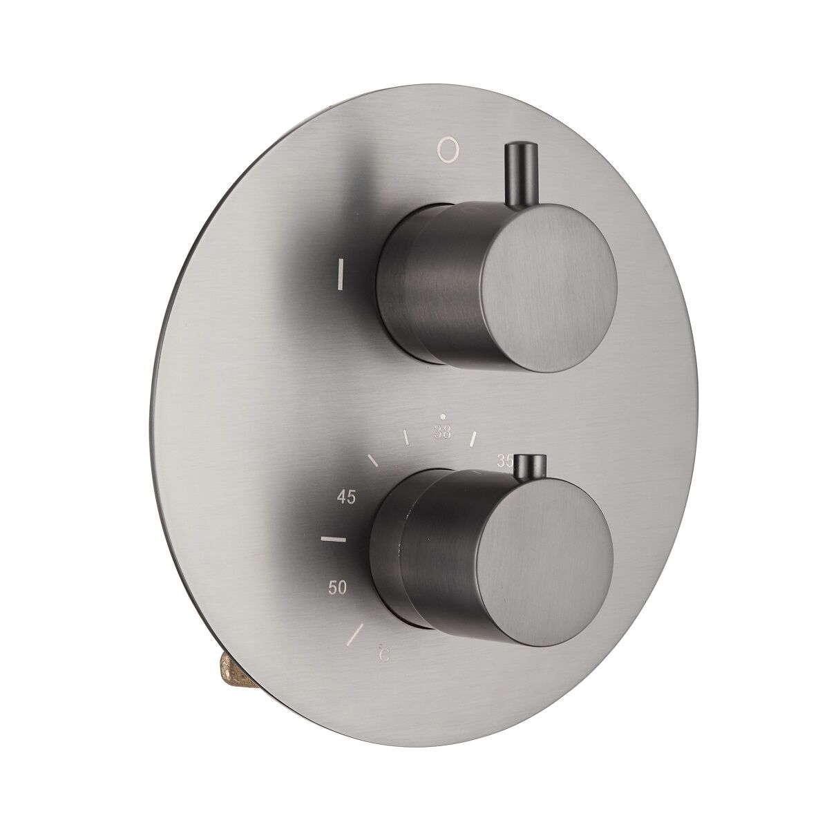 Saniclear Iron inbouw badkraan rond met vrijstaande uitloop verouderd ijzer - gunmetal