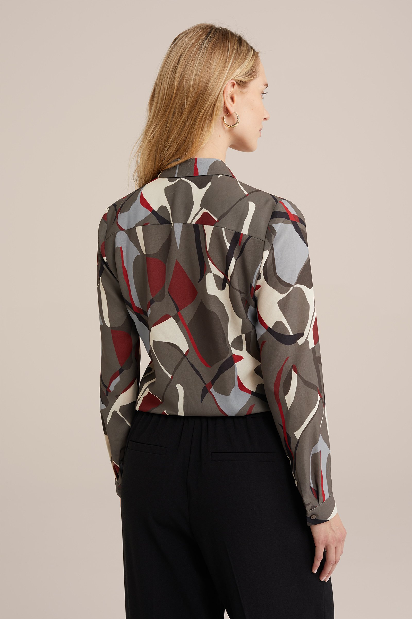 blouse met fijne structuur WE Fashion Grijsgroen