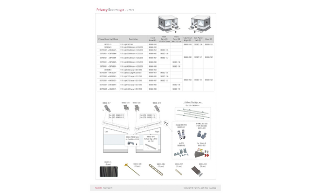 Fiamma Frontpanel für Privacy Room Light für Markisen F45