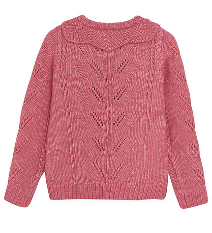 Minymo Bluse - Strick - Slate Rose m. Lochmuster