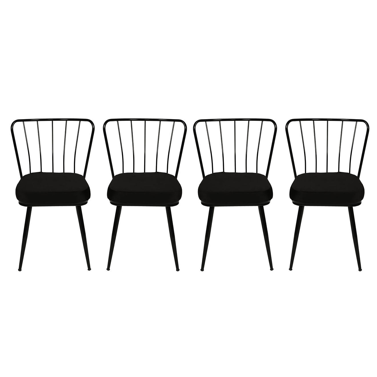 Homitis 4 Chaises Yildiz noires - 43x82x42 cm