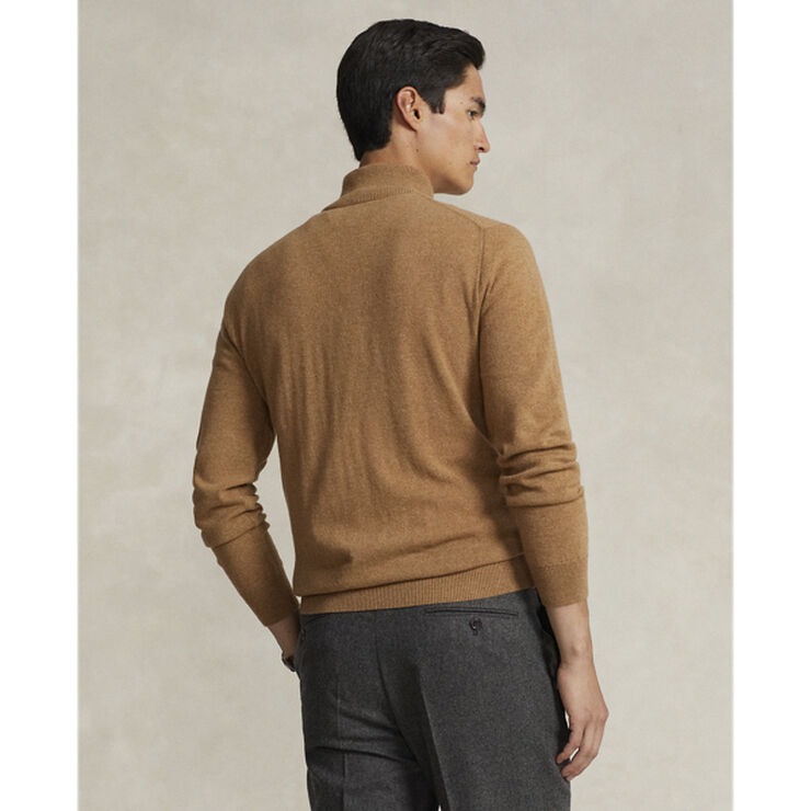 Polo Ralph Lauren Wool Quarter-Zip Sweater Latte brown heather