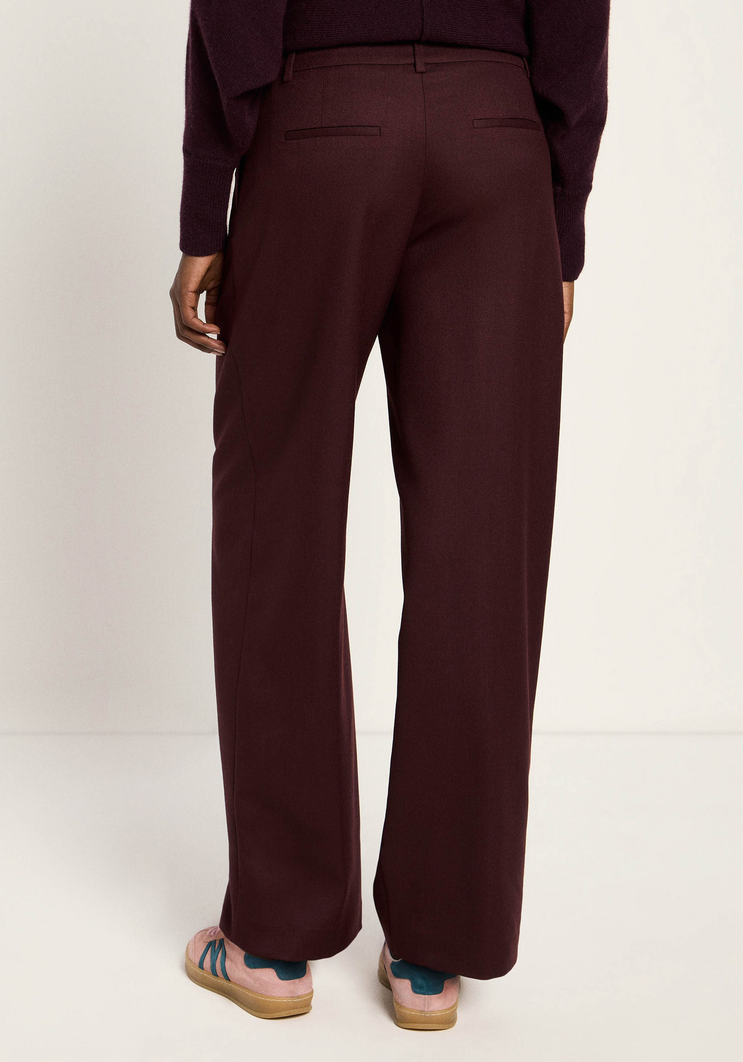 Lanius Hose mit Bundfalte Bordeaux