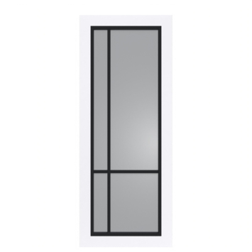 Arne & Bodil binnendeur ABD522 rook glas - extra wit afgelakt - glaslat diep zwart