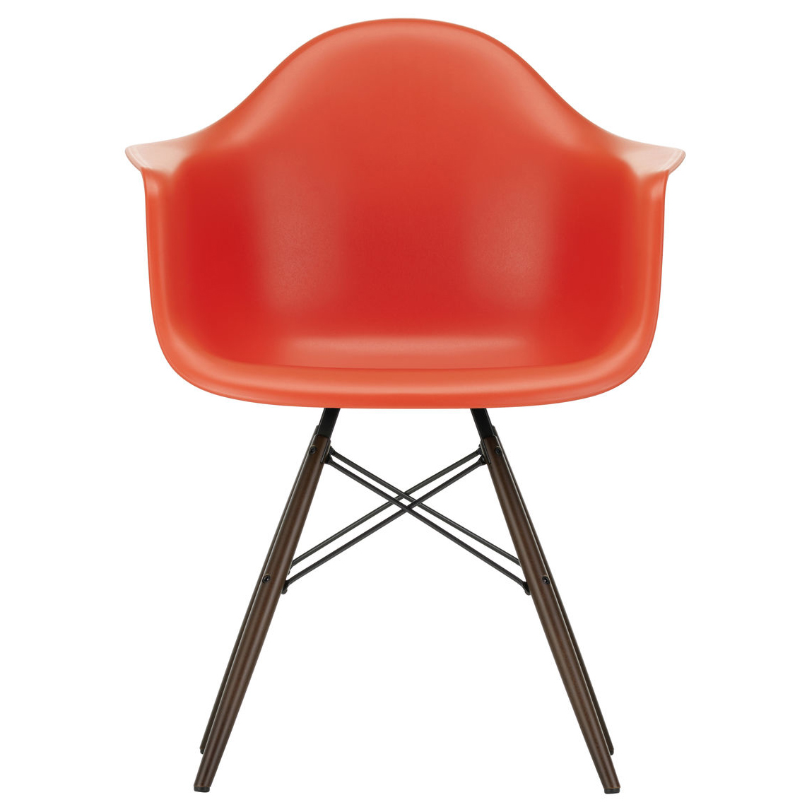 Eetkamerstoel DAW Poppy red RE esdoorn donker
