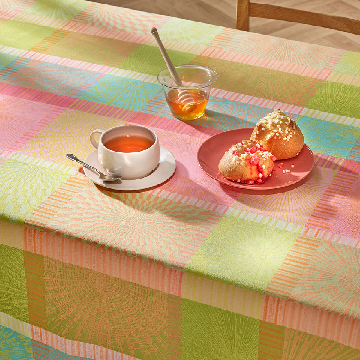 Nappe pur coton multicolore 155x260 Garnier Thiebaut