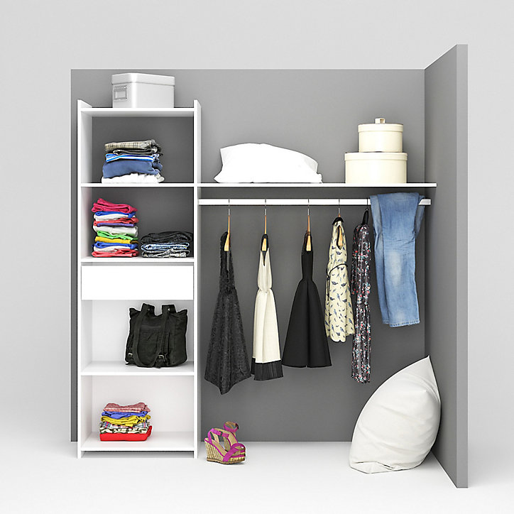 Kit dressing 1 colonne Satelit H. 180 cm x L. 150 cm coloris blanc