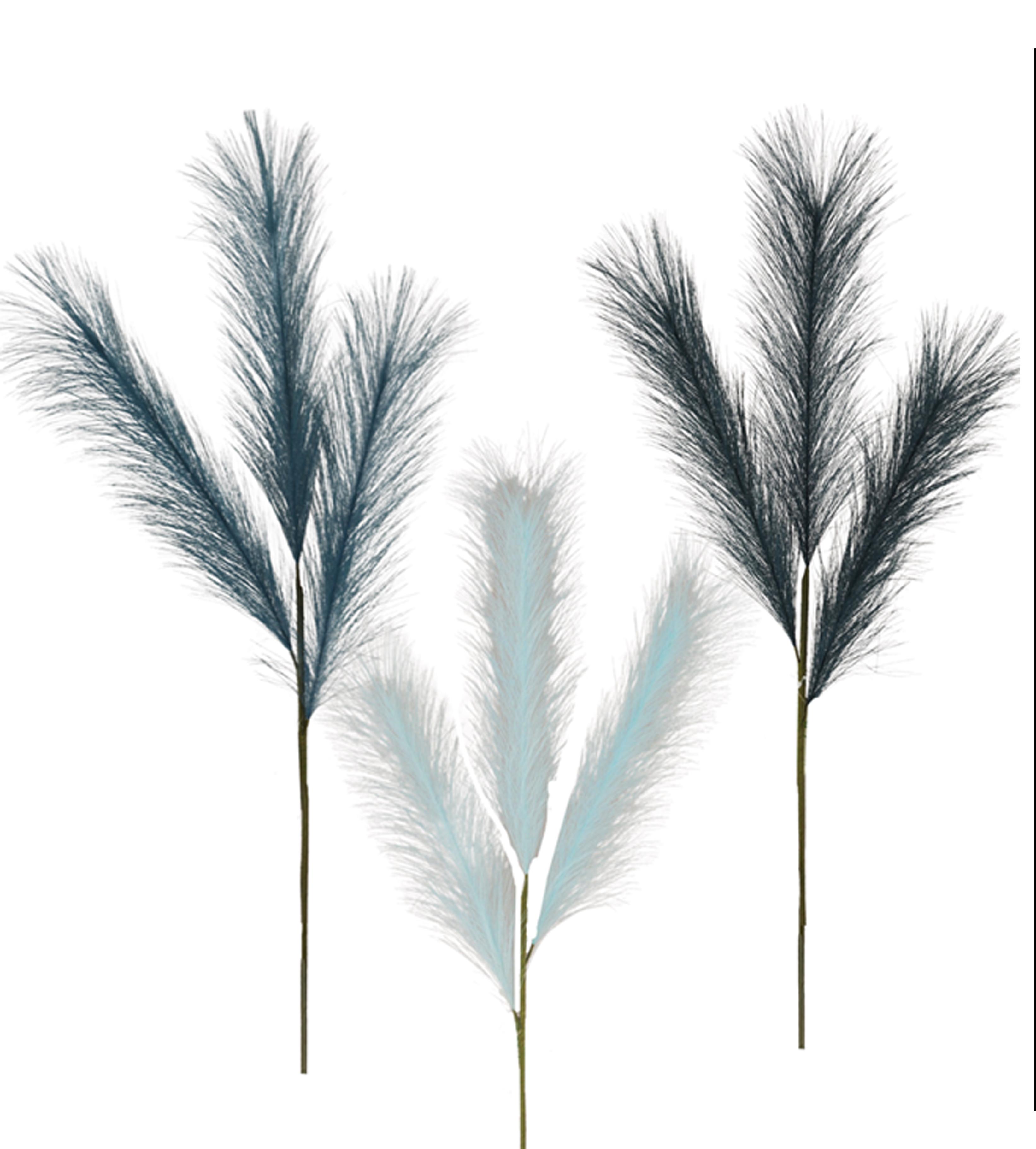 TIGE PLUMEAU 3 BRANCHES H.90CM BLEU