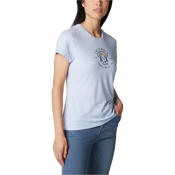 T-shirt randonnée COLUMBIA W SLOAN RIDGE GRAPHIC SHORT SLEEVE TEE WHISPER HEATHER/NATURALLY BOUNDLESS