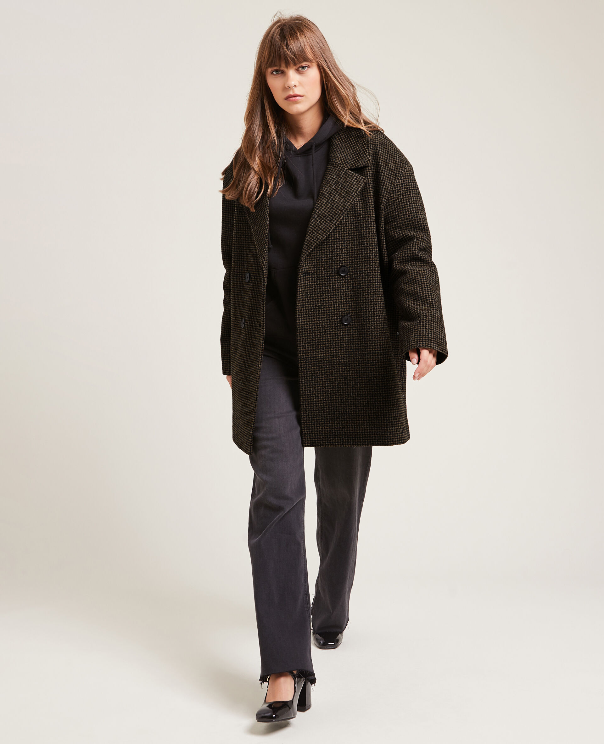 Manteau court oversize - Taupe