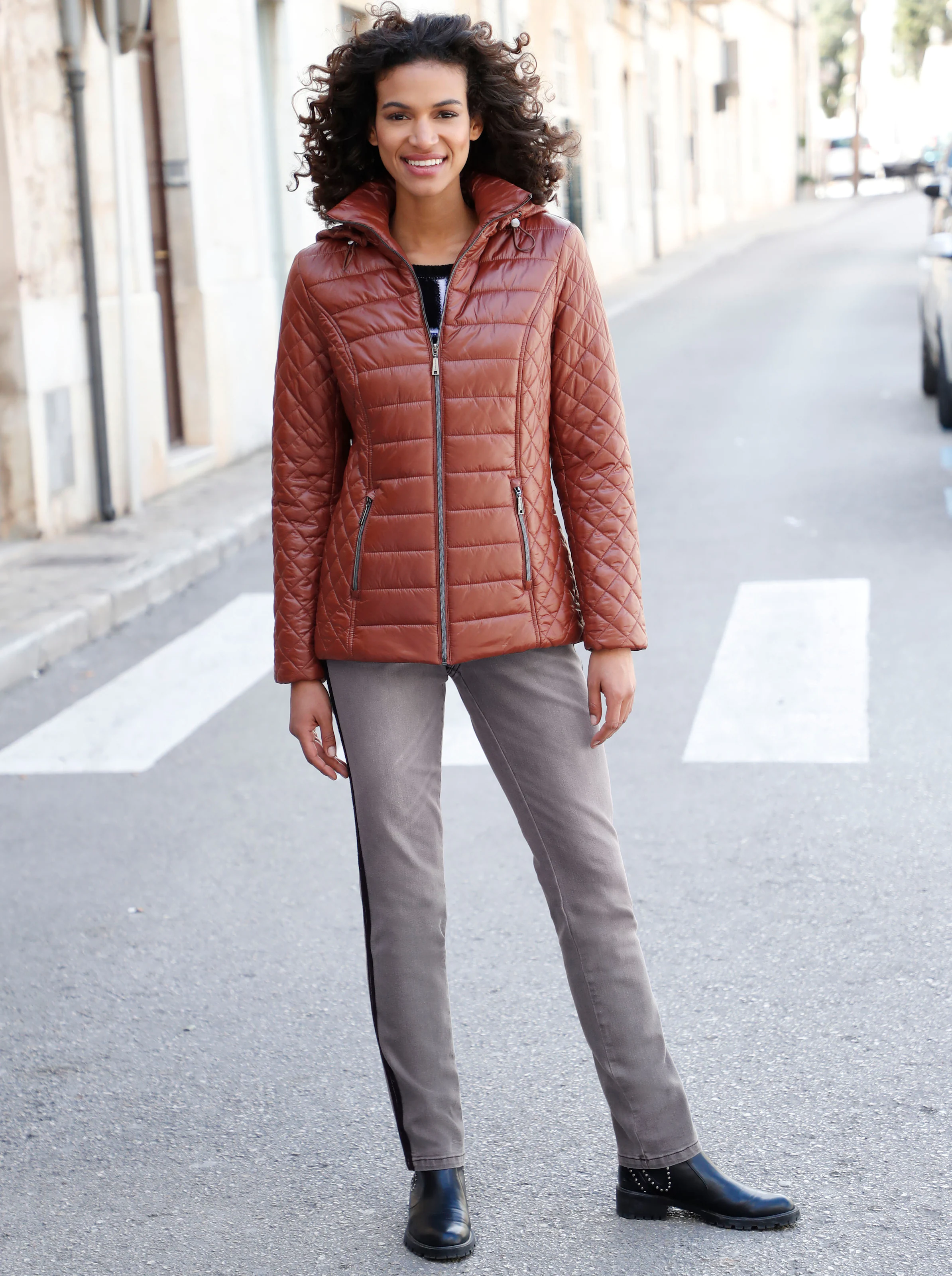 Steppjacke in kupferfarben